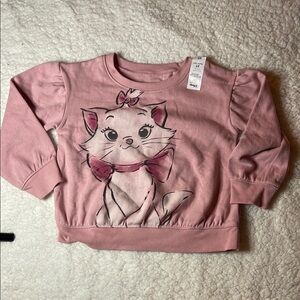 Disney Pink Cat Sweatshirt Whimsical Design